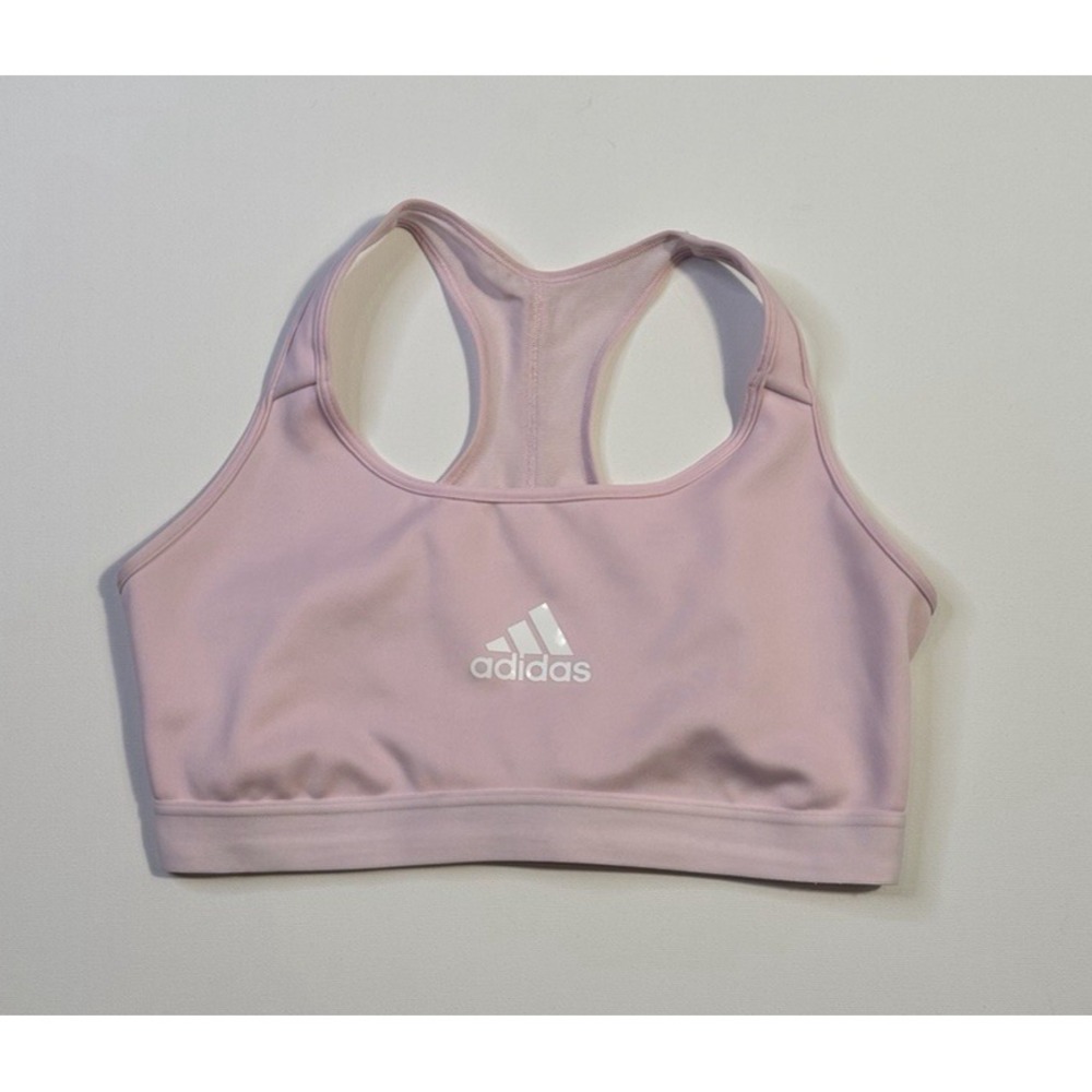 Women's Adidas Baby Pink Aeroready Sports Bra Sz L Large Pilates Gym Yoga Active